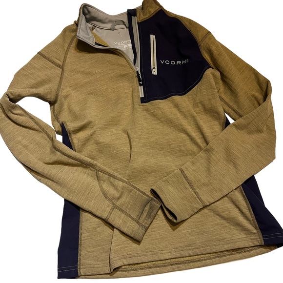 voormi Tops - Voormi Womens Access NXT Pullover Size Small FLAWED Tan Blue Thumbholes.
